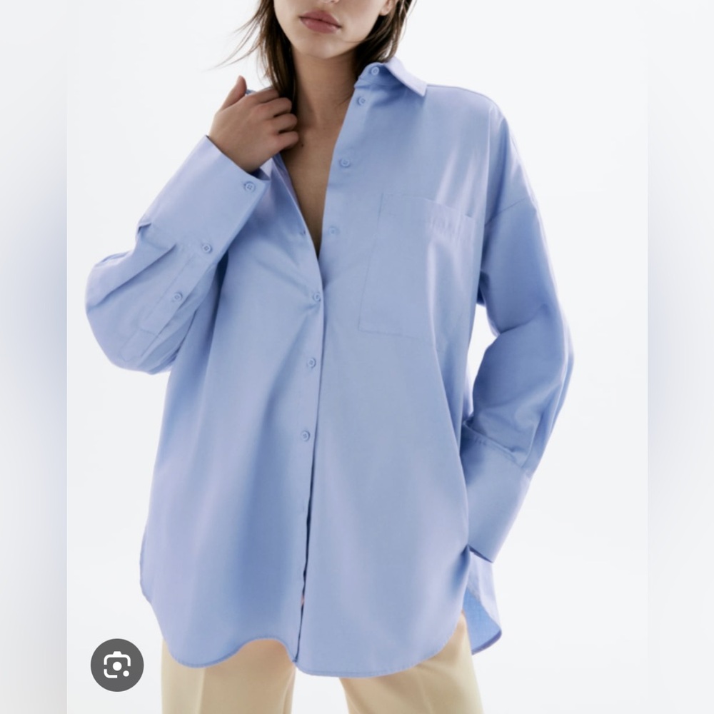 Zara Sky Blue button down Shirt